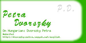 petra dvorszky business card
